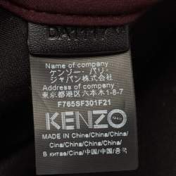 Pre Owned Kenzo Burgundy Neoprene Mini Embroidered Tiger Backpack
