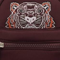 Pre Owned Kenzo Burgundy Neoprene Mini Embroidered Tiger Backpack