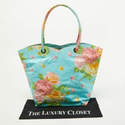 Kenzo Multicolor Floral Print Canvas Open Tote