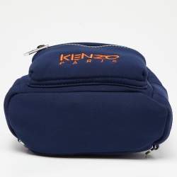 Kenzo Navy Blue Neoprene Mini Embroidered Tiger Backpack