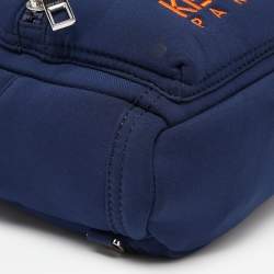 Kenzo Navy Blue Neoprene Mini Embroidered Tiger Backpack