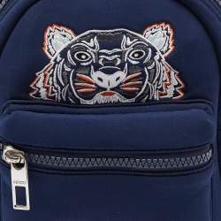 Kenzo Navy Blue Neoprene Mini Embroidered Tiger Backpack