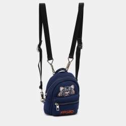 Kenzo Navy Blue Neoprene Mini Embroidered Tiger Backpack