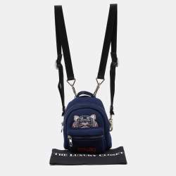 Kenzo Navy Blue Neoprene Mini Embroidered Tiger Backpack