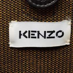 Pre Owned Kenzo Black/Yellow Canvas Contrasting Details Tote
