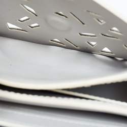 Pre Owned Kenzo White/Black Laser Cut Leather Flying Crossbody Bag