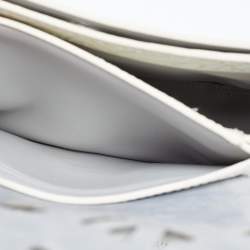 Pre Owned Kenzo White/Black Laser Cut Leather Flying Crossbody Bag