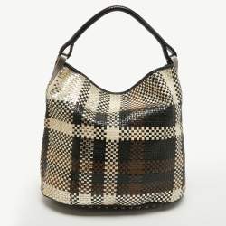 Pre Owned Kenzo Multicolor Woven Leather Studded Hobo