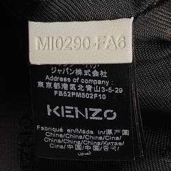 Kenzo Tri Color Printed Logo Knit Fabric Zipped Wristlet Pouch