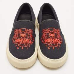 Kenzo Black Canvas Slip On Sneakers Size 37