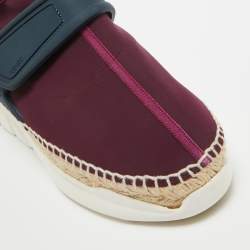Pre Owned Kenzo Purple/Navy Blue Nylon K Elastic Espadrille Sneakers Size 39