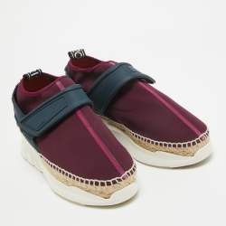 Pre Owned Kenzo Purple/Navy Blue Nylon K Elastic Espadrille Sneakers Size 39