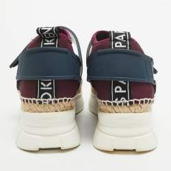 Pre Owned Kenzo Purple/Navy Blue Nylon K Elastic Espadrille Sneakers Size 39