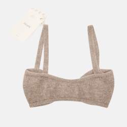 Khaite Grey  Eda Knitted Cashmere Bralette Top XS