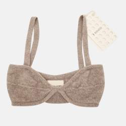 Khaite Grey  Eda Knitted Cashmere Bralette Top XS