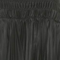 مملوكة مسبقًا Khaite Black Cotton Shirring Waist Pleated Midi Skirt 