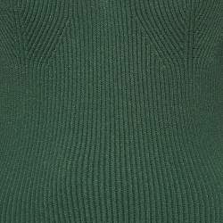 مملوكة مسبقًا Khaite Green Heavy Rib Knit Beth Bustier Dress M