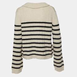 Khaite Beige Stripe Cashmere Sweater M