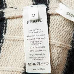 Khaite Beige Stripe Cashmere Sweater M