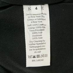 Khaite Black Leather Mini Skirt S