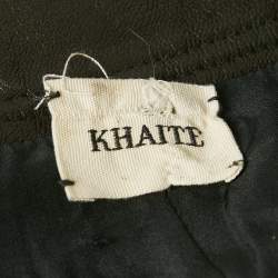Khaite Black Leather Mini Skirt S