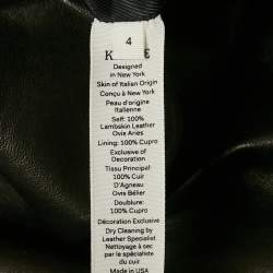 Khaite Black Leather Knee Length Skirt S