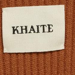 مملوكة مسبقًا Khaite Brown Rib Knit Sweetheart Neck Full Sleeve Top L