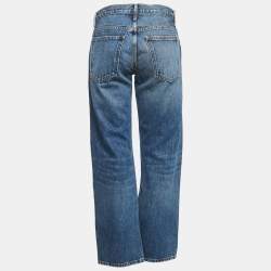 Khaite Blue Faded Denim Straight Leg Jeans S Waist 29"