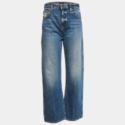 Khaite Blue Faded Denim Straight Leg Jeans S Waist 29"