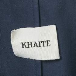 مملوكة مسبقًا Khaite Navy Blue Cotton Flared Sleeveless Midi Dress M