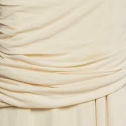 Pre Owned فستان خيت كريم جيرسي روشي ذا نيريسا ميدي مقاس كبير