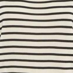 مملوكة مسبقًا كايت توب محبوك مخطط كم طويل أبيض مائل للصفرة صغير