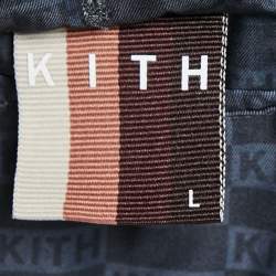Kith Grey Striped Wool Button Front Coat L