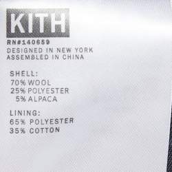 Kith Grey Striped Wool Button Front Coat L