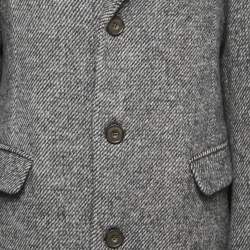 Kith Grey Striped Wool Button Front Coat L