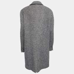 Kith Grey Striped Wool Button Front Coat L