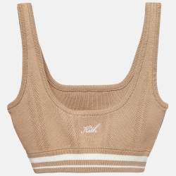 Kith Beige Patterned Rib Knit Crop Top S