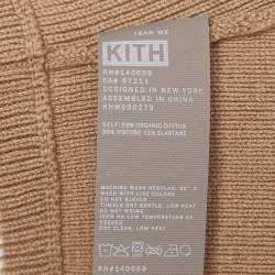 Kith Beige Patterned Rib Knit Crop Top S