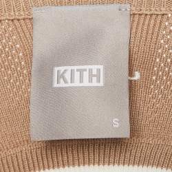 Kith Beige Patterned Rib Knit Crop Top S