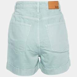 Pre Owned Kith Light Green Denim Diana Cuffed Shorts S