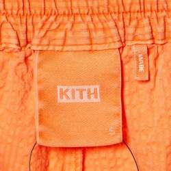 Kith Orange Seersucker Cotton Elasticized Waist Shorts S