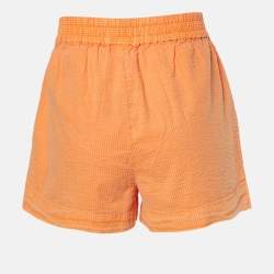 Kith Orange Seersucker Cotton Elasticized Waist Shorts S