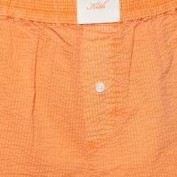 Kith Orange Seersucker Cotton Elasticized Waist Shorts S