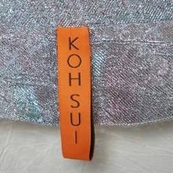 Pre Owned Koh Sui Metallic Lurex Button Front Feather Detail Cut-Out Mini Dress M