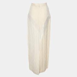 مملوكة مسبقًا تنورة كوِي كِريم حرير مُحَدَّبة مَاكْسِي صغيرة - سمال