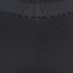 Koral Black Sheer Lurex Mesh Trim Jersey Leggings L