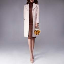 L'Afshar Brown Leopard Print Acrylic Top Handle Bag