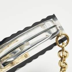 Pre Owned L'Afshar Grey Acrylic Amnis Chain Clutch