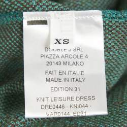 La Doublej. Green Diamond Jacquard Knit Leisure Dress XS