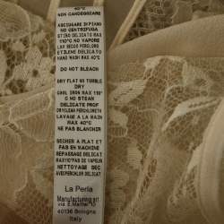 La Perla Off White Lace Trim Silk Sheer Maxi Slip Dress L